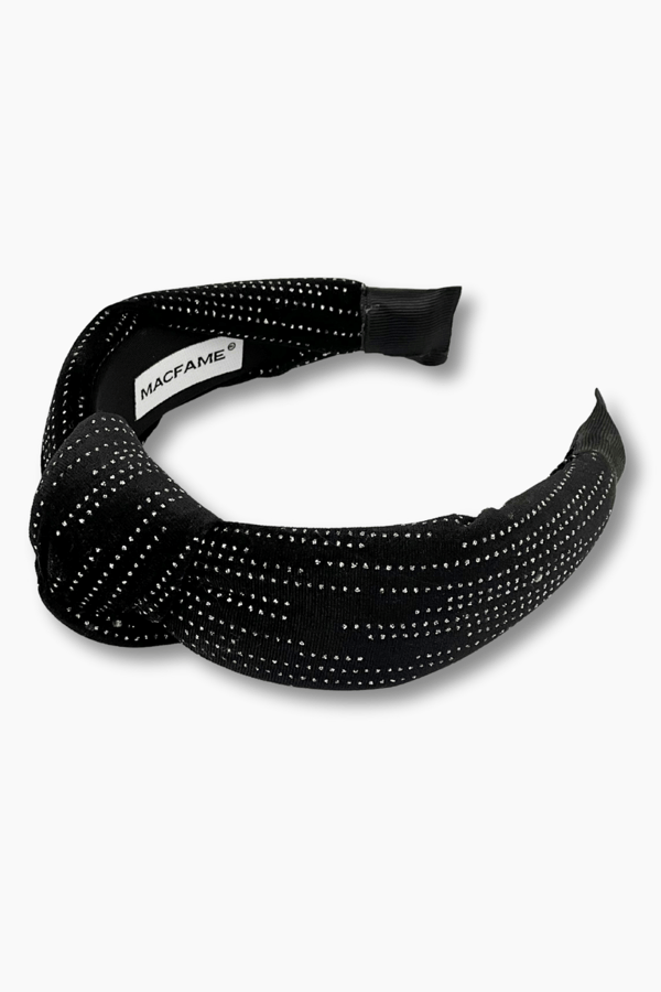 Velvet Headband with Silver Stone Emblishment