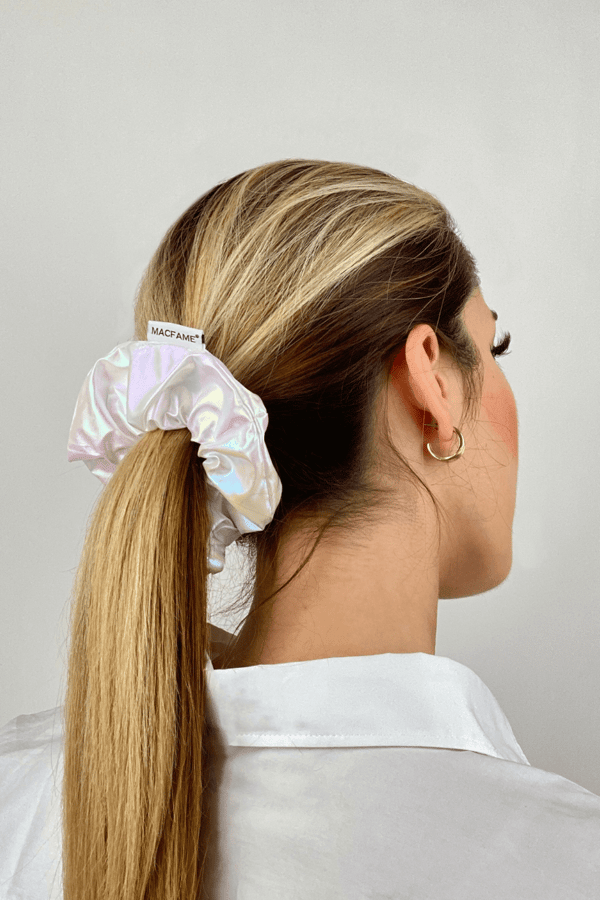 Waterproof Big Scrunchie White-Orange