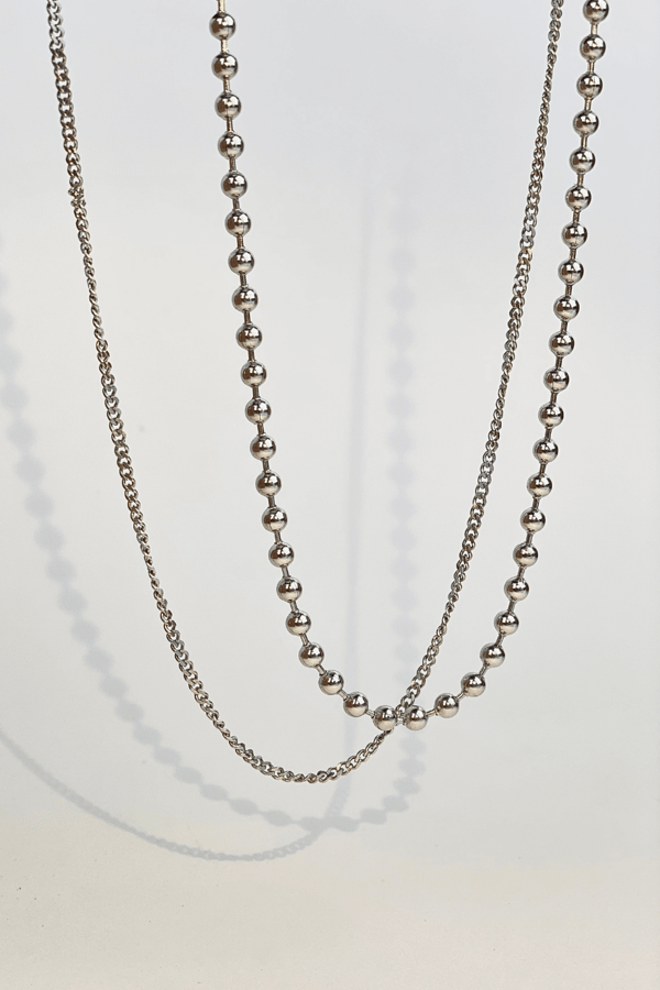 Silver Ball Multi-Layer Necklaces