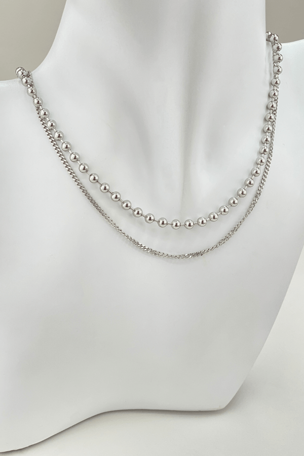 Silver Ball Multi-Layer Necklaces