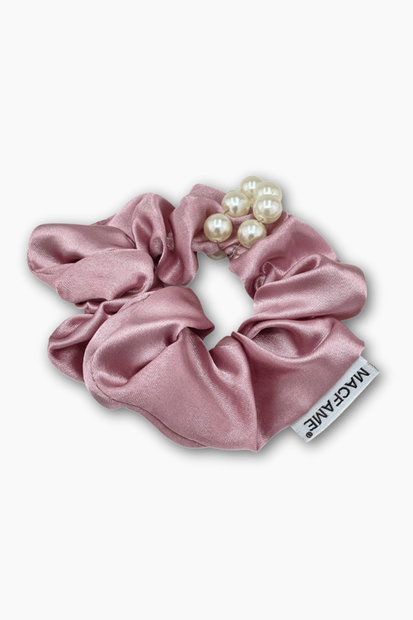 Pearl Satin Scrunchie Lilac