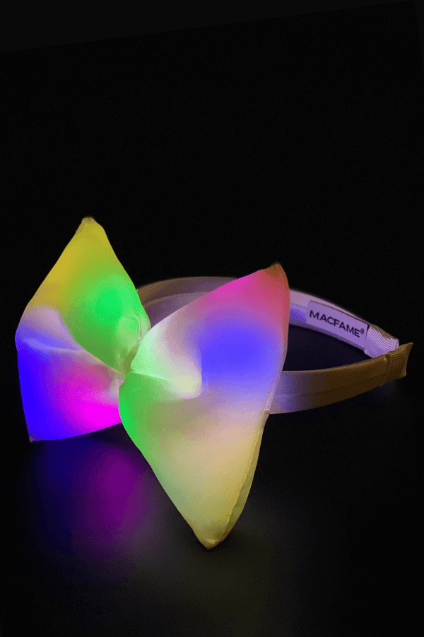 Light Up Bow Headband Ecru