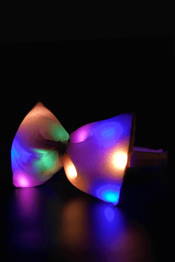 Light Up Bow Headband Powder