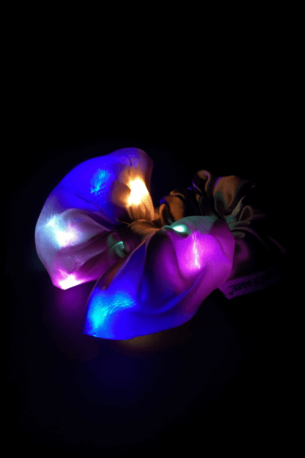 Light Up Bow Scrunchie Powder
