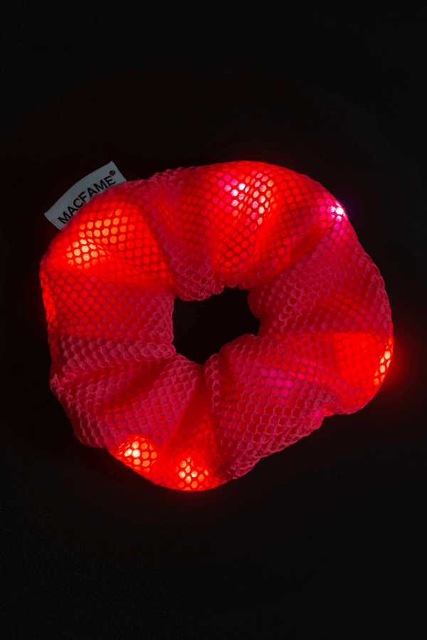 Light Up Scrunchie Neon Pink