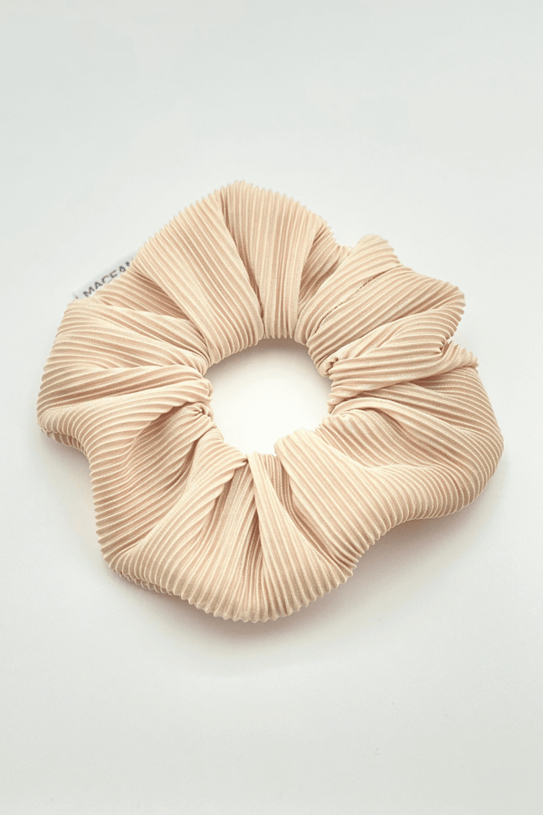 Işıklı Scrunchie Toka Bej