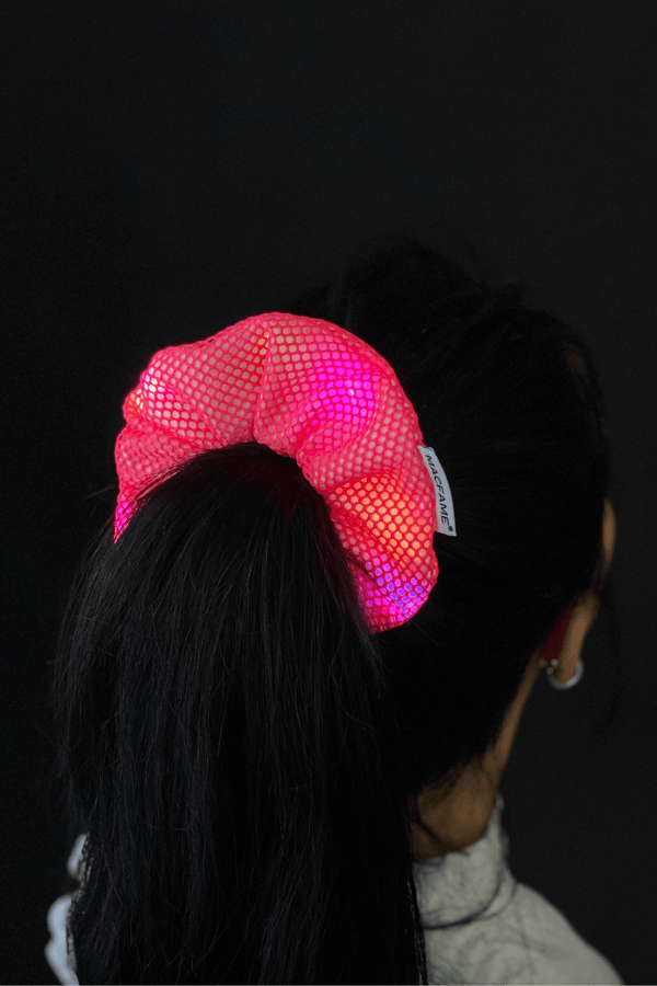 Işıklı Scrunchie Lastik Toka Pembe
