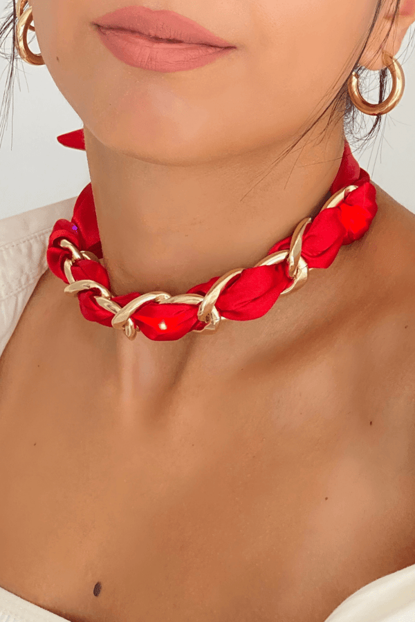 Led Light Up Necklace Red