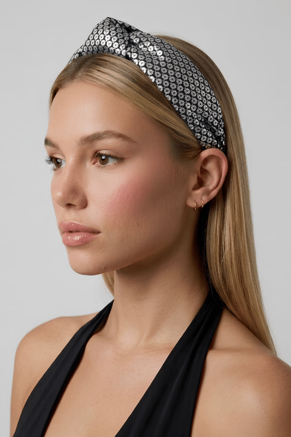 Silver Sequin Printed Headband for Women