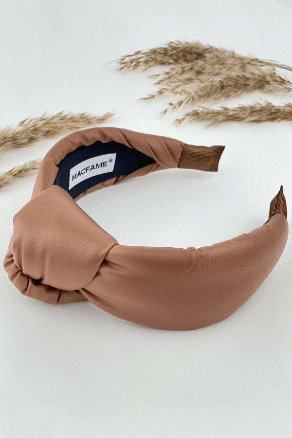 Brown Leather Padded Headband