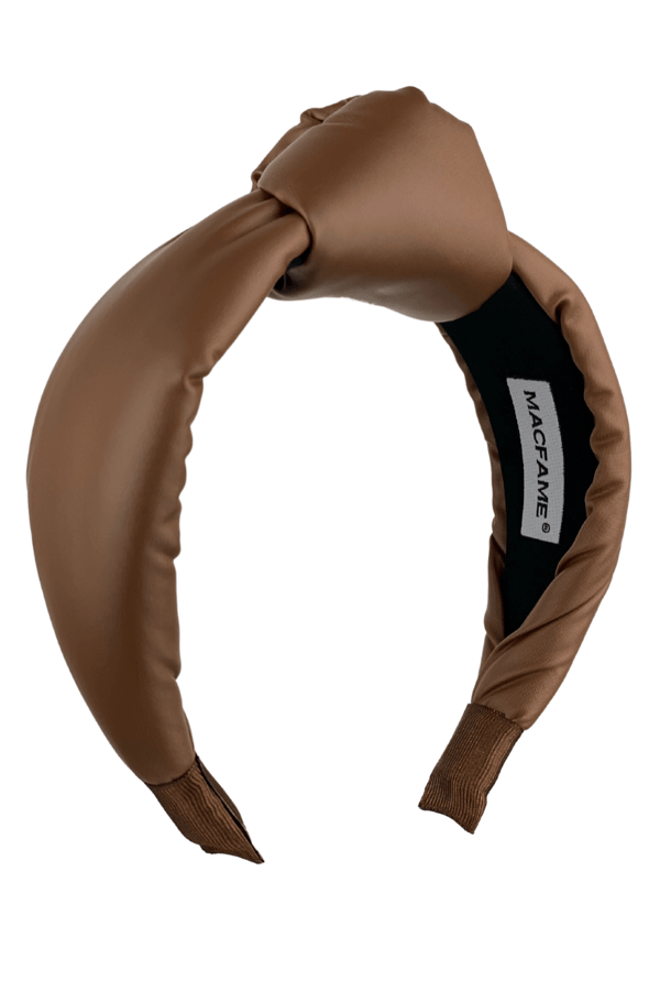 Brown Leather Padded Headband
