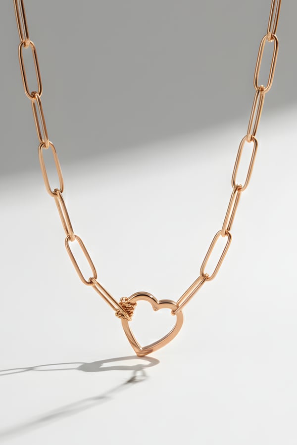 Kalpli Çelik Kolye Rose Gold