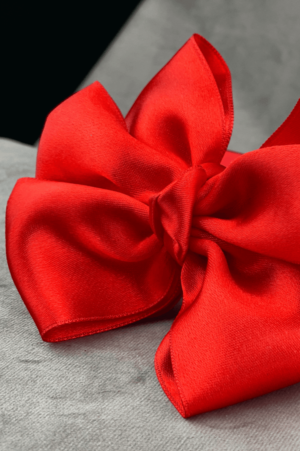 Red Bow Satin Headband