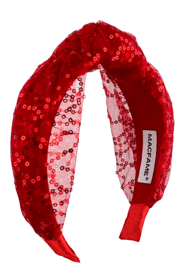 Red Sequin Tulle Headband