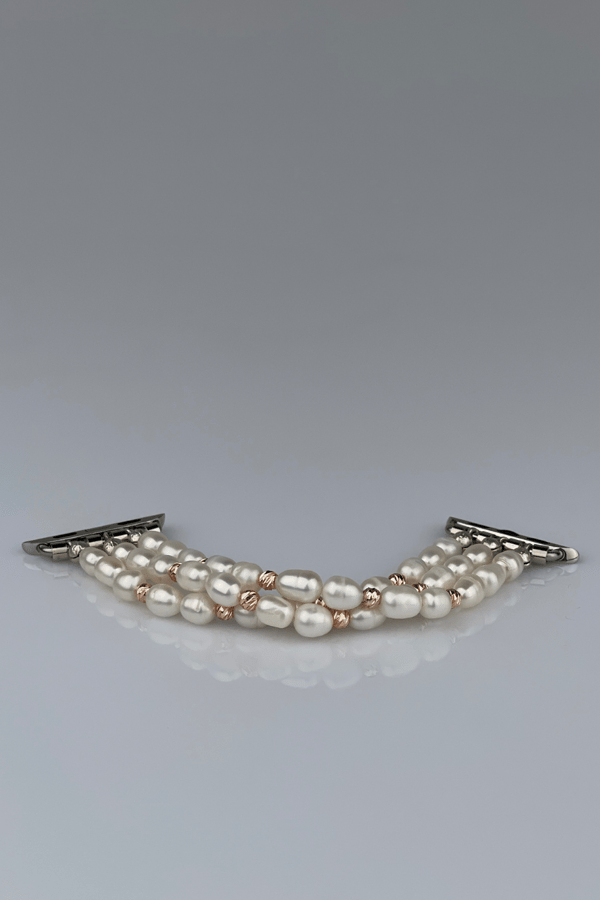 Freshwater Pearl Apple Watch Band - Rose Gold - 3 Rows