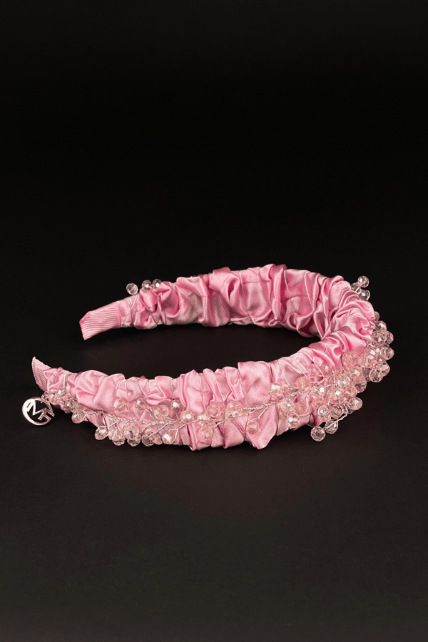 Crystal Embellished Headband for Women Pink