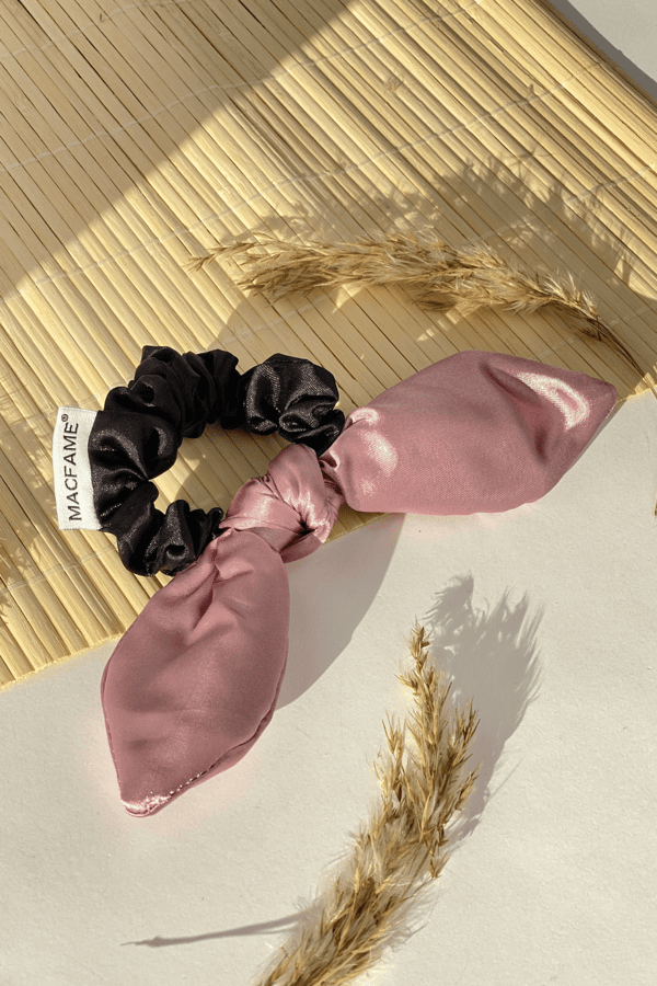 Bunny Ears Satin Scrunchie Lilac