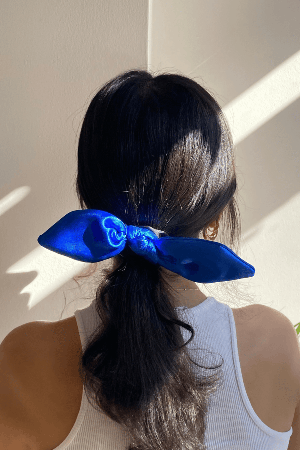 Bunny Ears Satin Scrunchie Sax