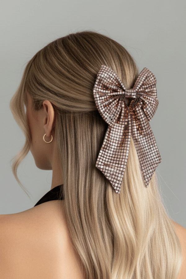 Long Tail Bow Hair Clip Bronze