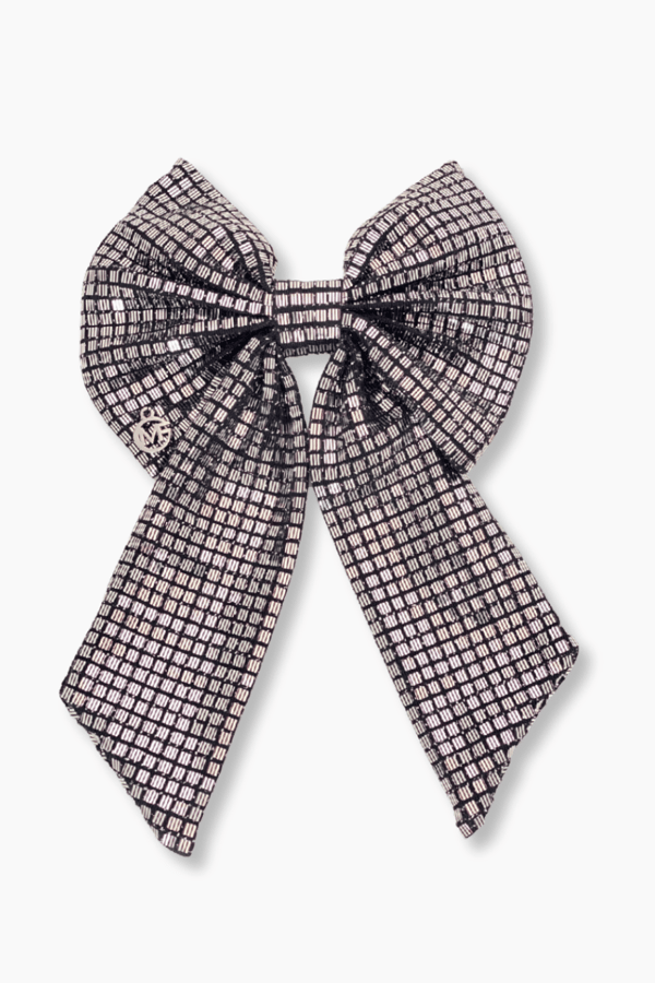 Gray Long Tail Bow Hair Clip