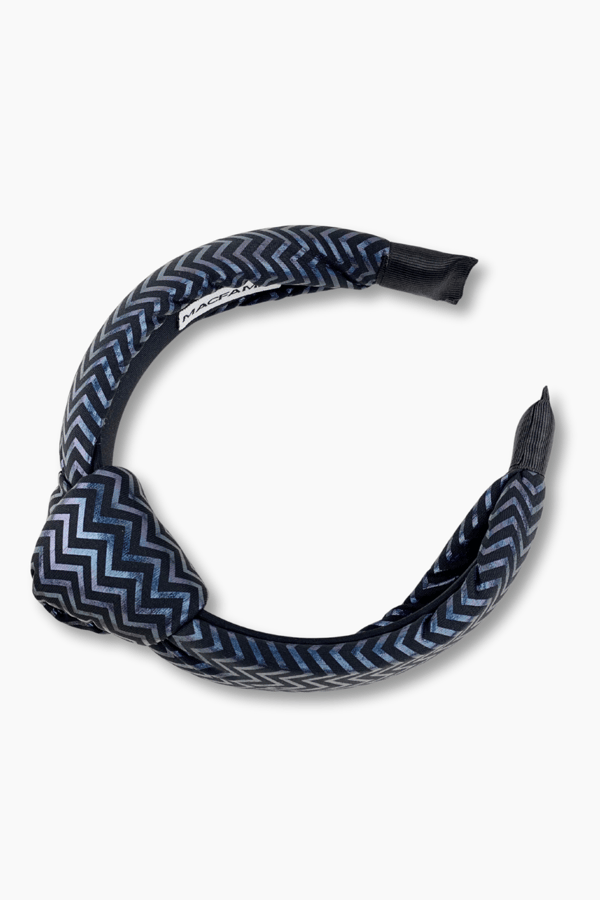 Zigzag Print Navy Blue Headband for Women