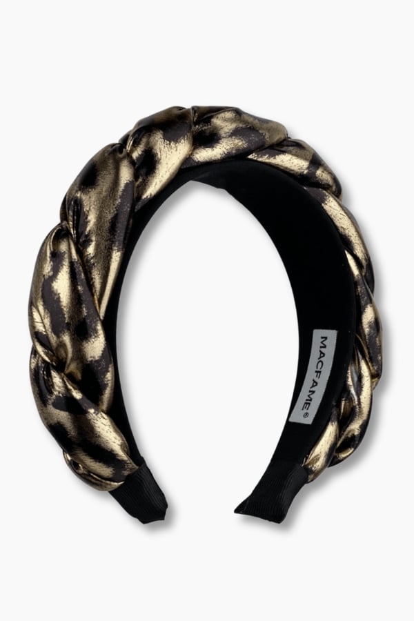 Leopard Print Padded Headband Copper