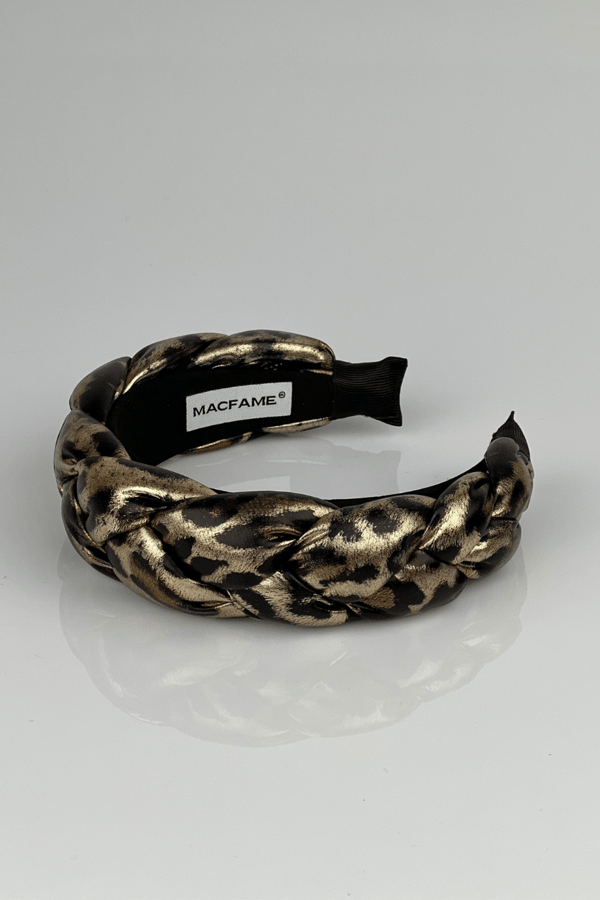 Leopard Print Padded Headband Copper