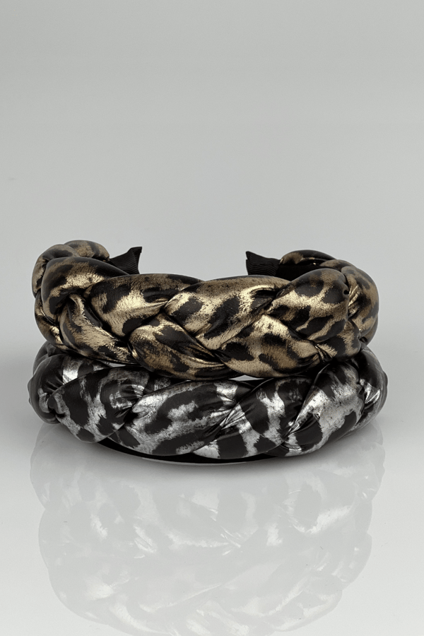 Leopard Print Padded Headband Copper