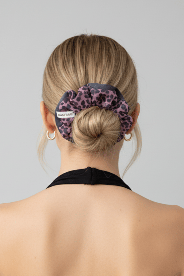 Leopar Desenli Scrunchie Lastik Toka  Pudra