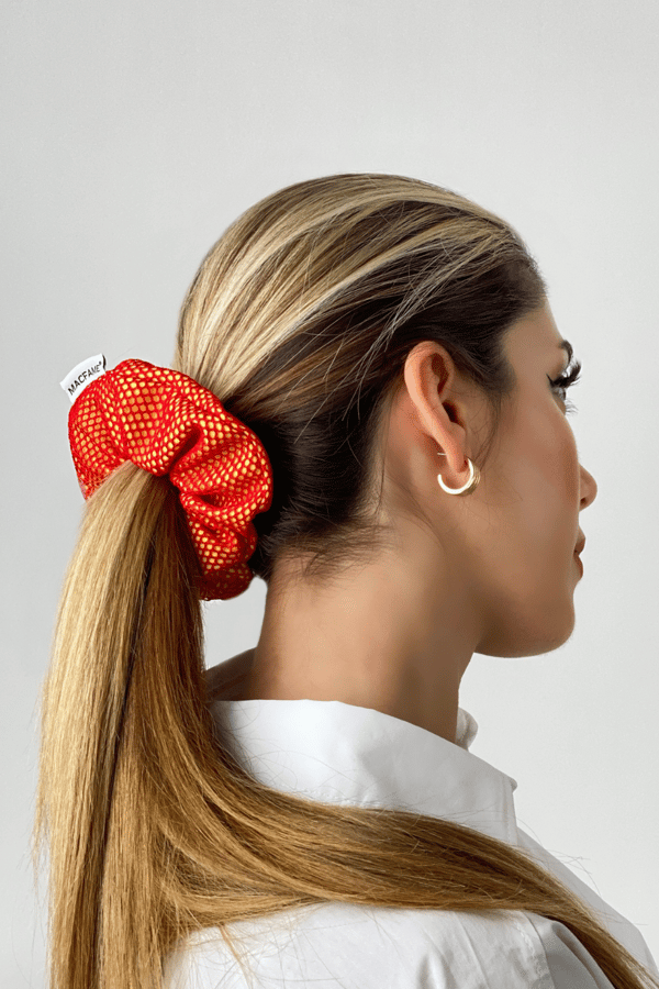 Macfame Yellow-Red Support Scrunchie