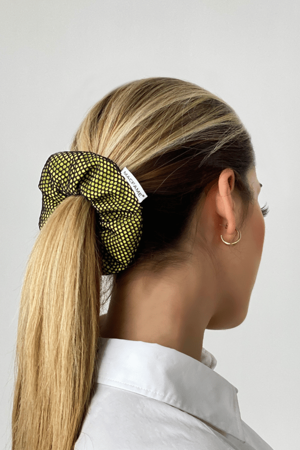 Macfame Yellow-Navy Blue Support Scrunchie