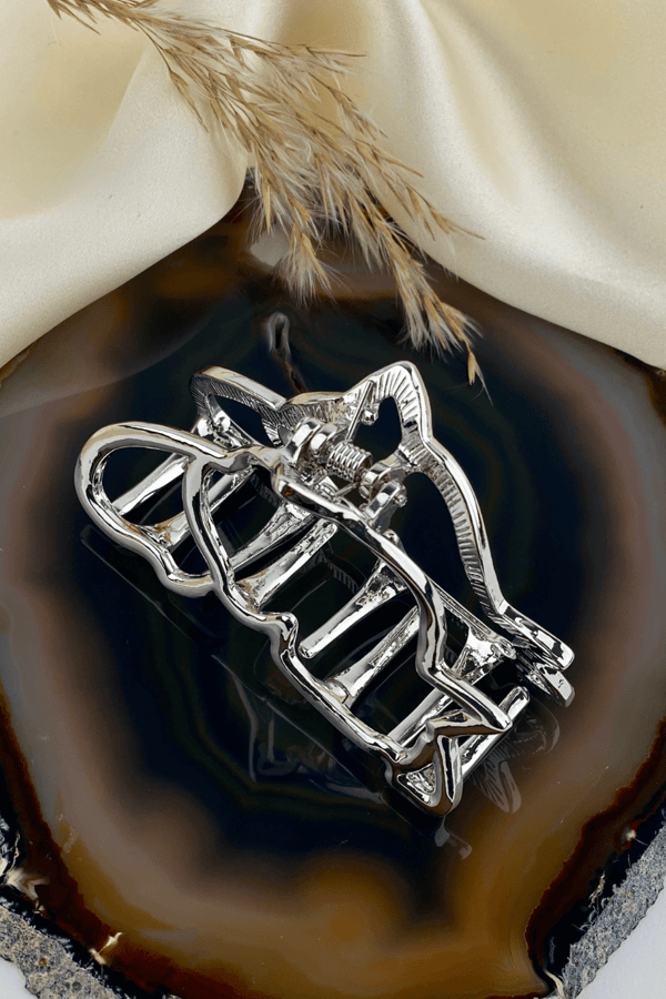 Metal Hair Clip Silver