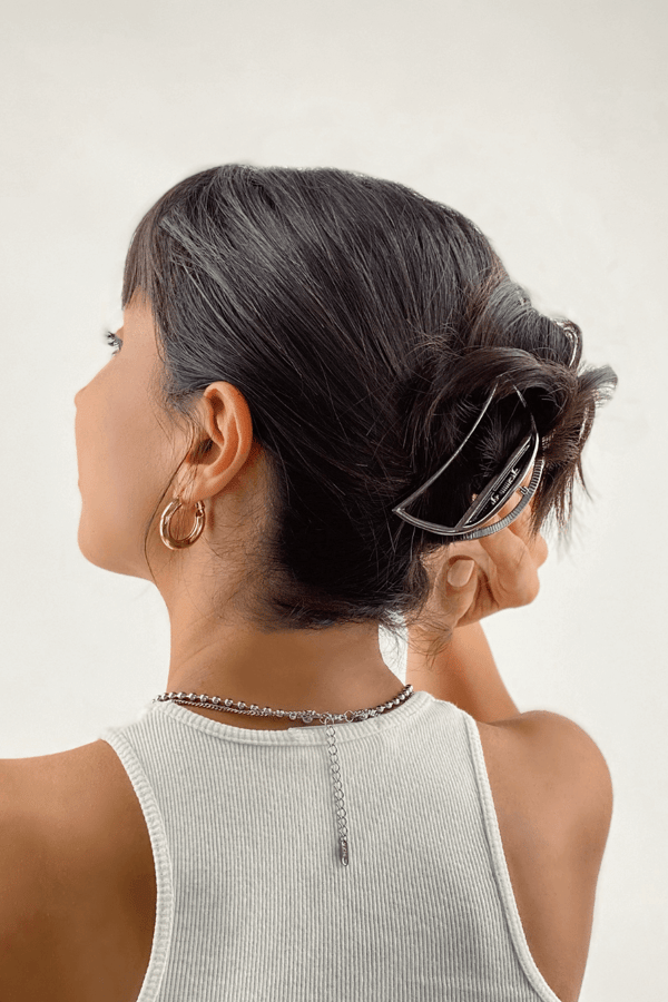 Half Moon Metal Hair Clip Metallic