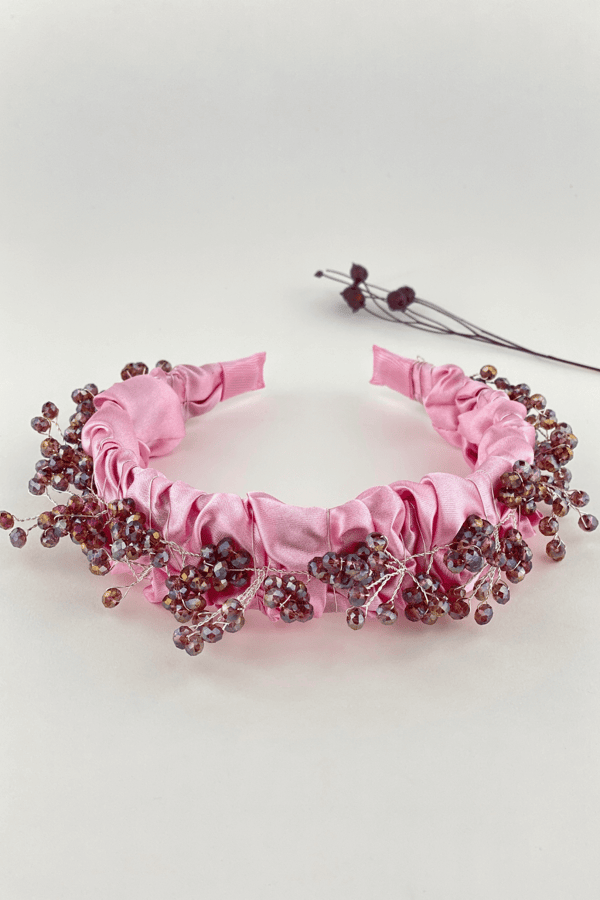 Purple Crystal Embellished Bridal Headband