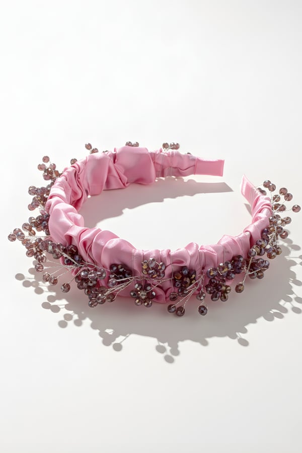 Purple Crystal Embellished Bridal Headband