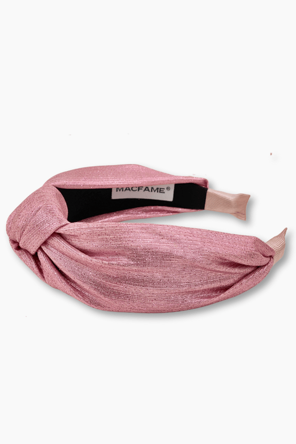 Pink Silvery Knotted Headband