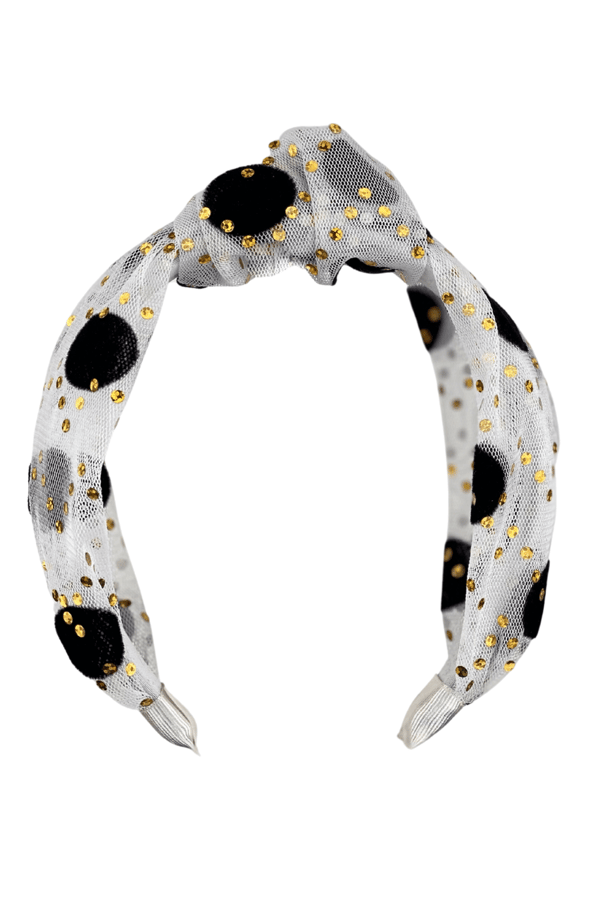 Polka Dot Headband White