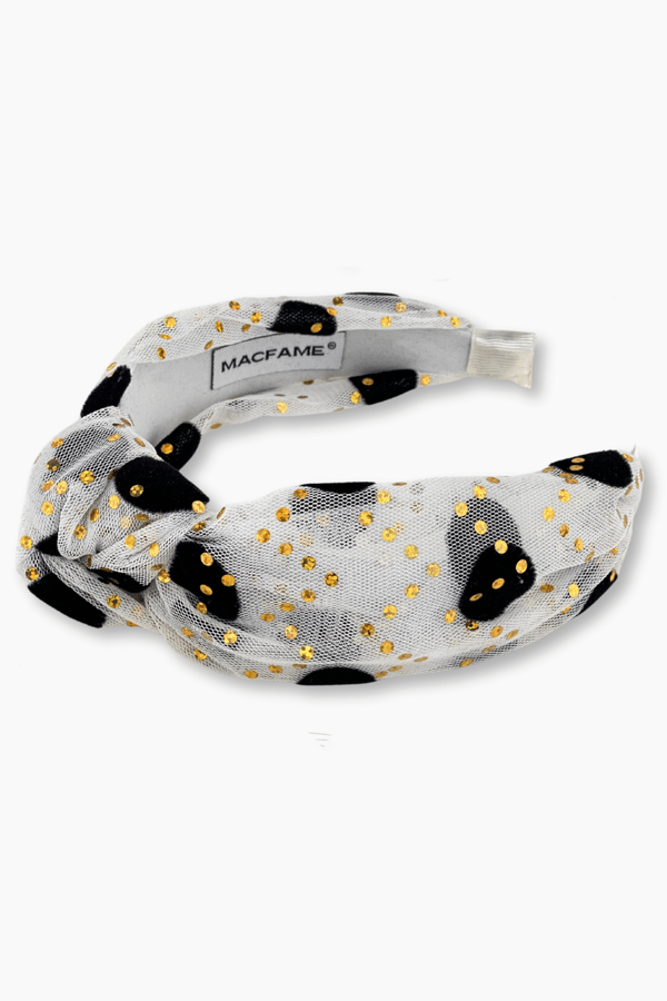 Polka Dot Headband White