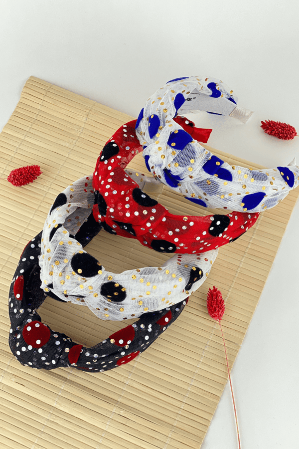 Polka Dot Headband White