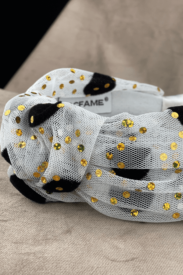 Polka Dot Headband White