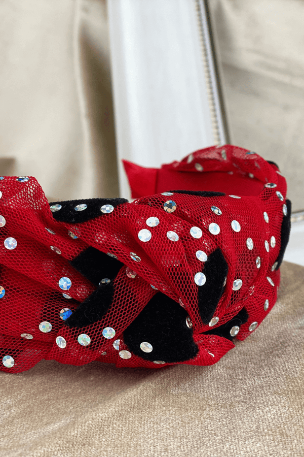 Polka Dot Headband Red