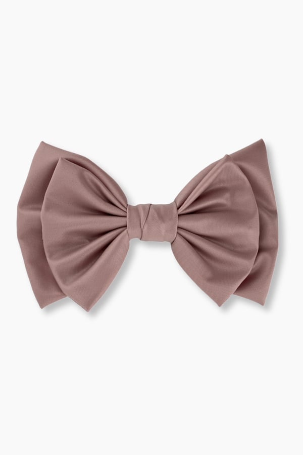 Powder Leather Layered Bow Hair Clip