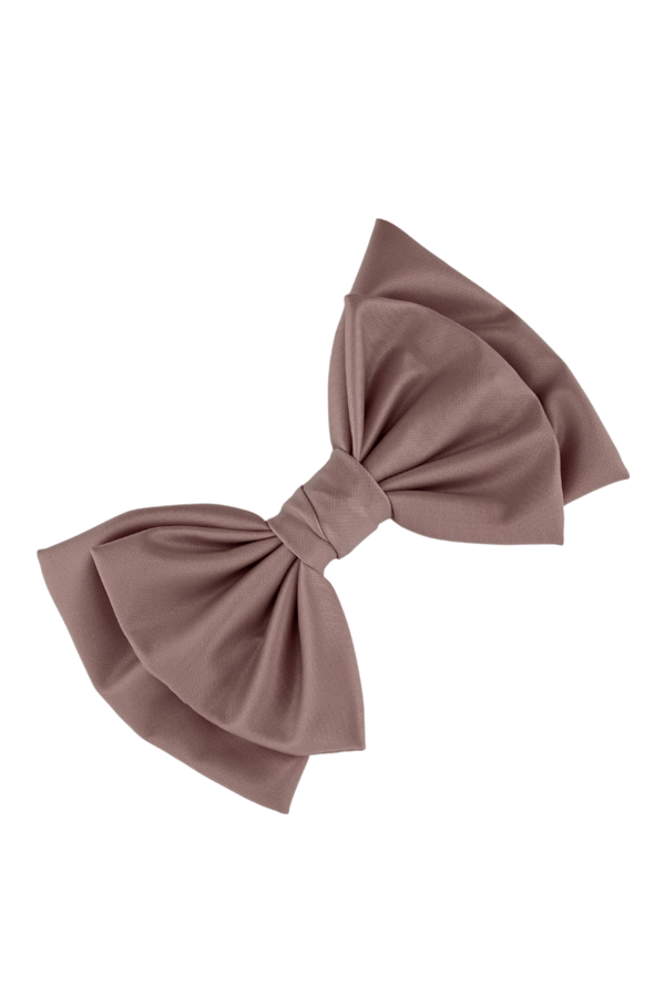 Powder Leather Layered Bow Hair Clip