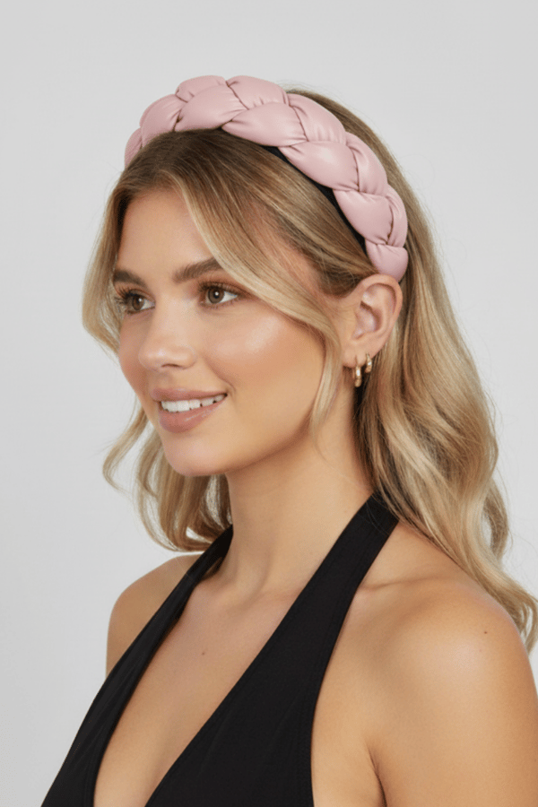 Powder Leather Braided Headband