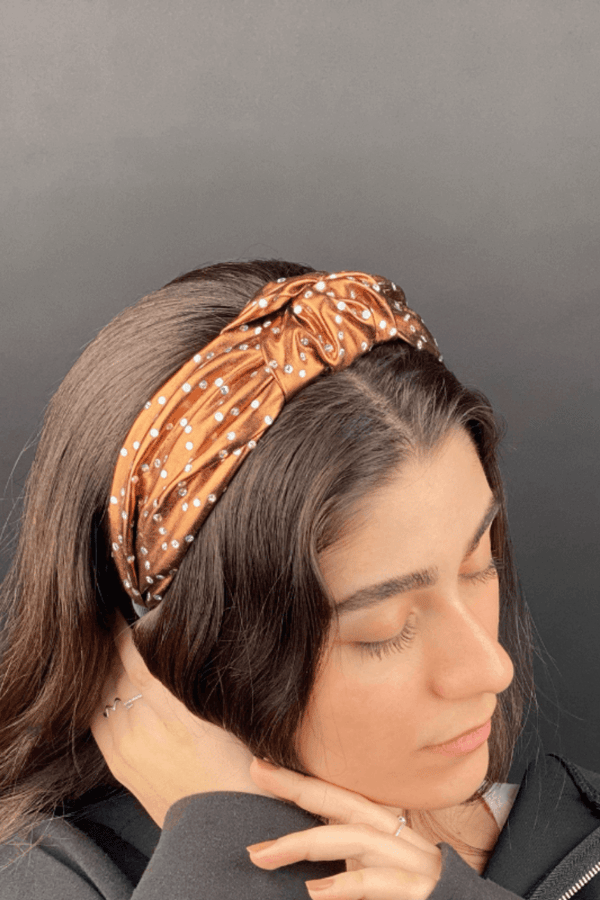 Copper Shimmer Knotted Headband