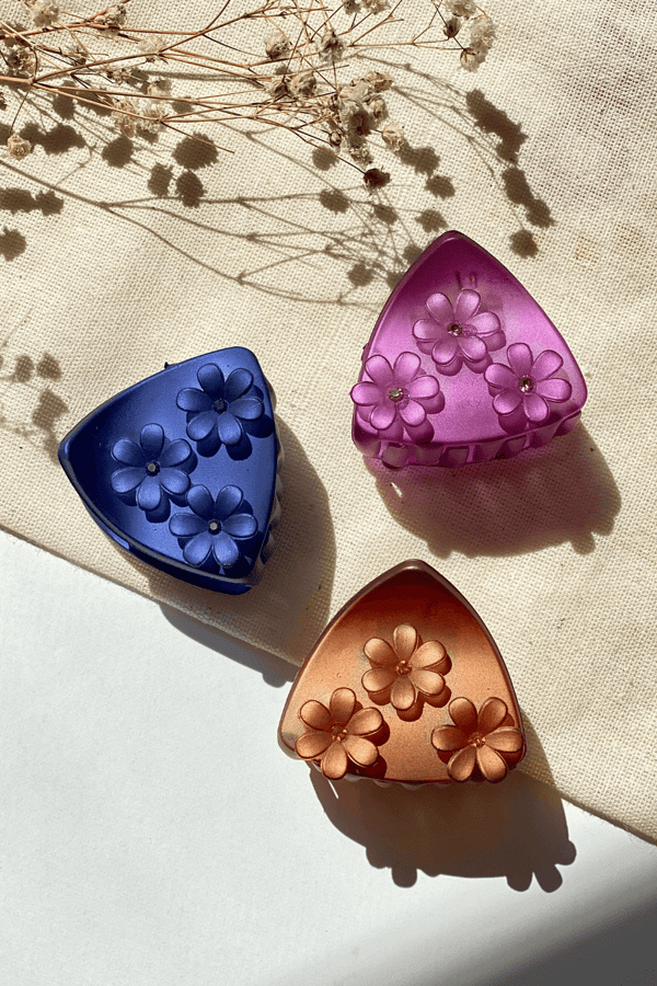 Flower Figured Hair Clip Set-4