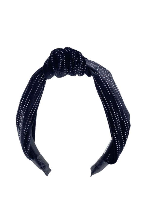 Black Velvet Headband with Stone Emblishment