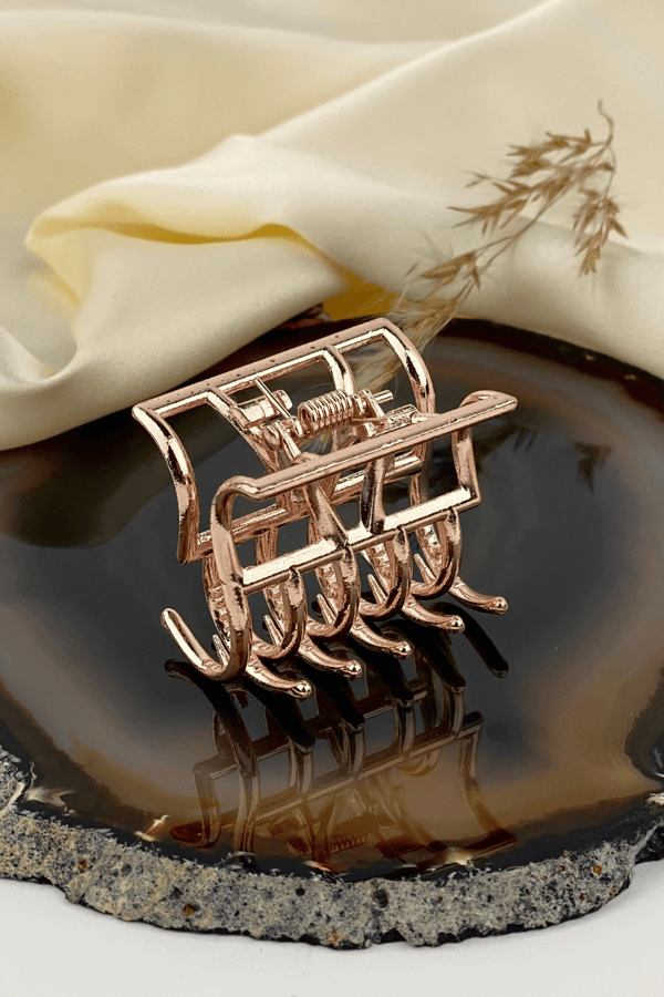 Small Metal Hair Clip Rose