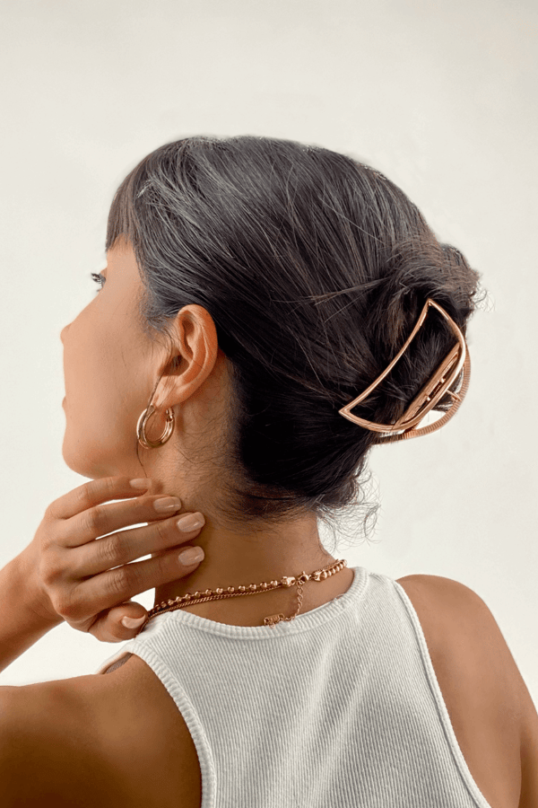 Half Moon Metal Hair Clip Rose