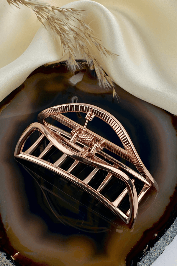 Half Moon Metal Hair Clip Rose